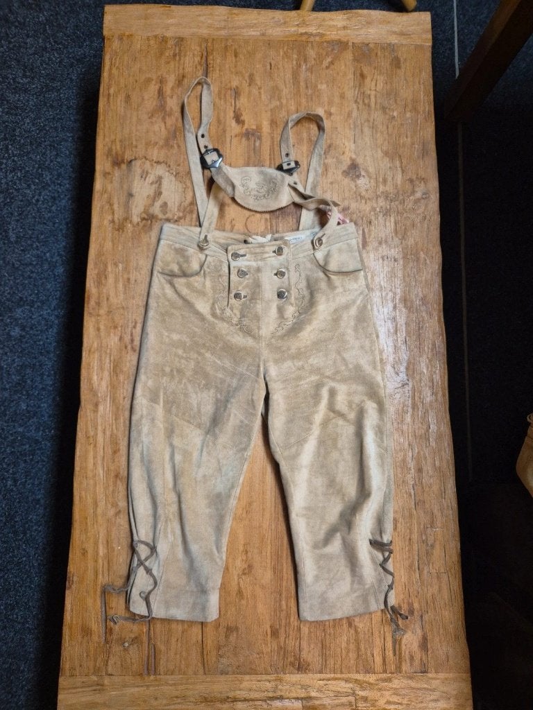 Dames lederhosen, Kleding | Dames, Beige, Maat 46/48 (XL) of groter, Djt@dejuistetoon.eu, Ophalen of Verzenden