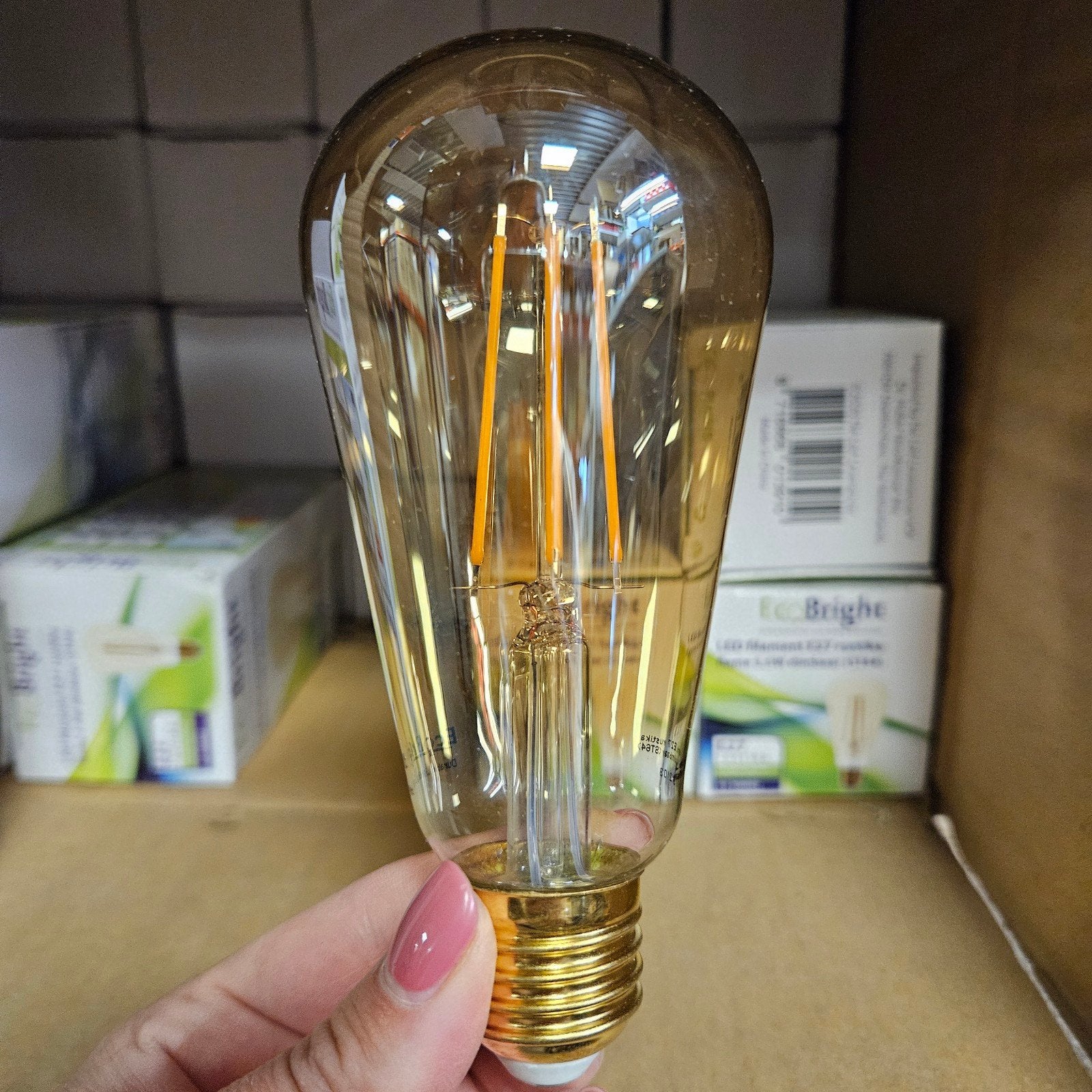 Restpartij led lampen E27 flame 2200K extra warm st64 Edison, Led-lamp, Dimbaar, Nieuw, Warm wit