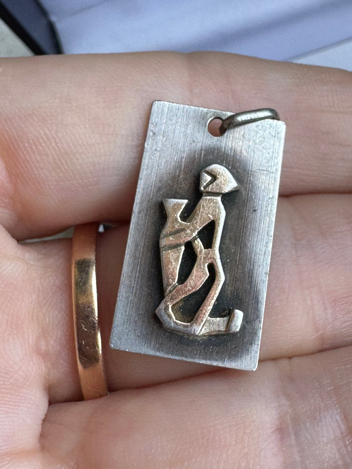 vintage pendant, Verzenden, Zo goed als nieuw, Zilver, Overige materialen