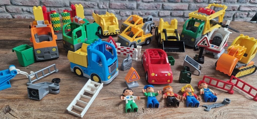 Grote LEGO DUPLO voertuigenset, Gebruikt, Inclusief minifiguren, Ophalen of Verzenden, Duplo