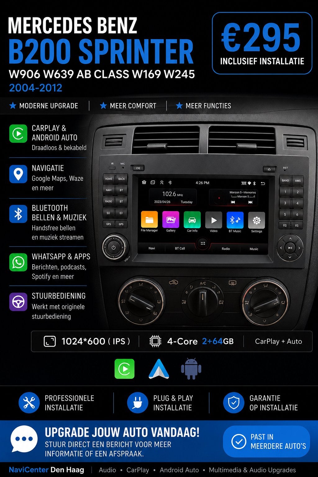 Mercedes CarPlay & Android Auto Upgrade - Inclusief Installa, Ophalen of Verzenden, Nieuw