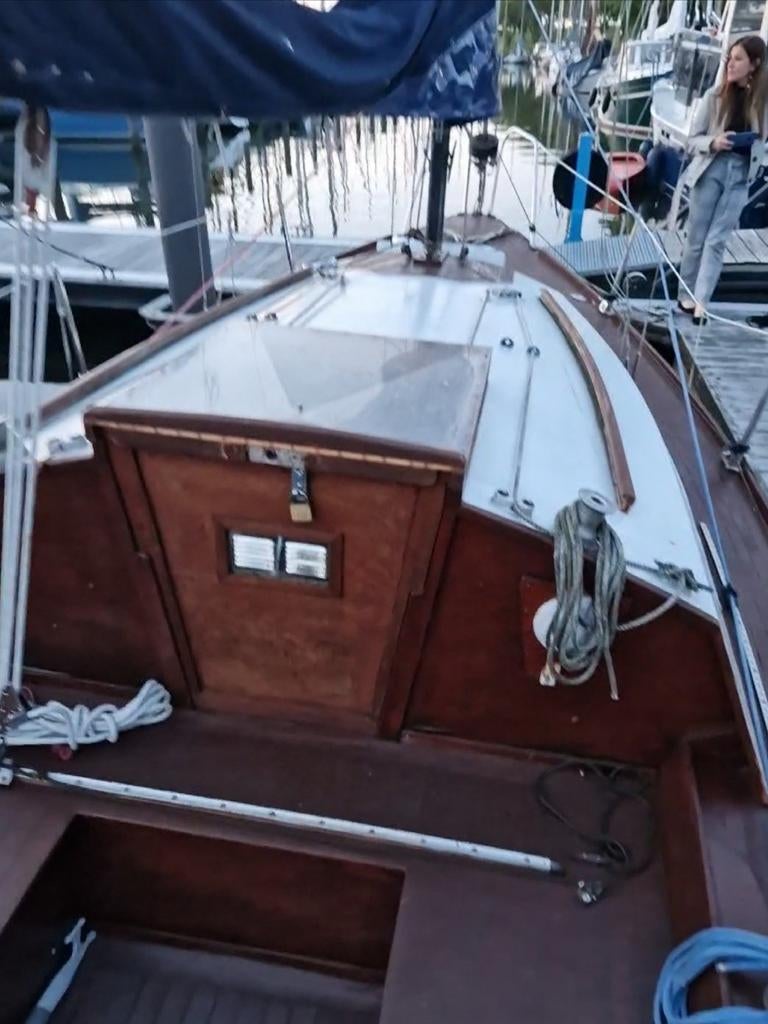 Houten zeilboot, Watersport en Boten, Kajuitzeilboten en Zeiljachten, Ophalen, Gebruikt, Hout, Benzine