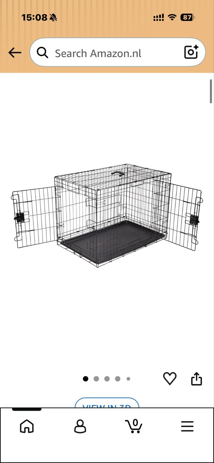 Selling this dog cage, suitable for puppies/small sized dogs, Ophalen, Gebruikt