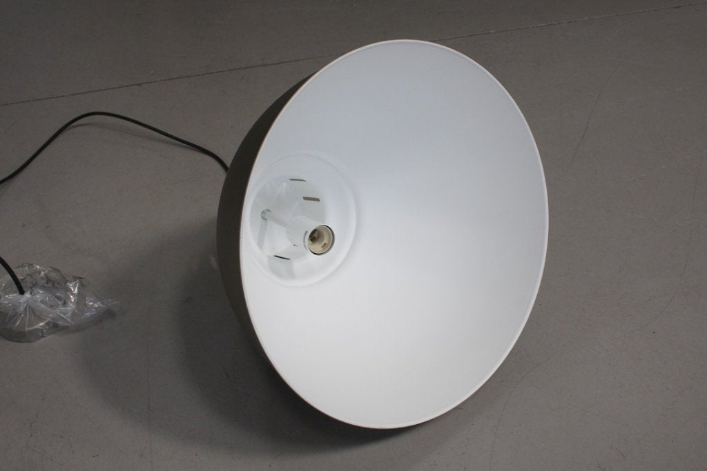 Ronde grijze hanglampen metaal industrieel grijs wit 4 x, Ophalen of Verzenden, Nieuw, Metaal, E27 (groot)