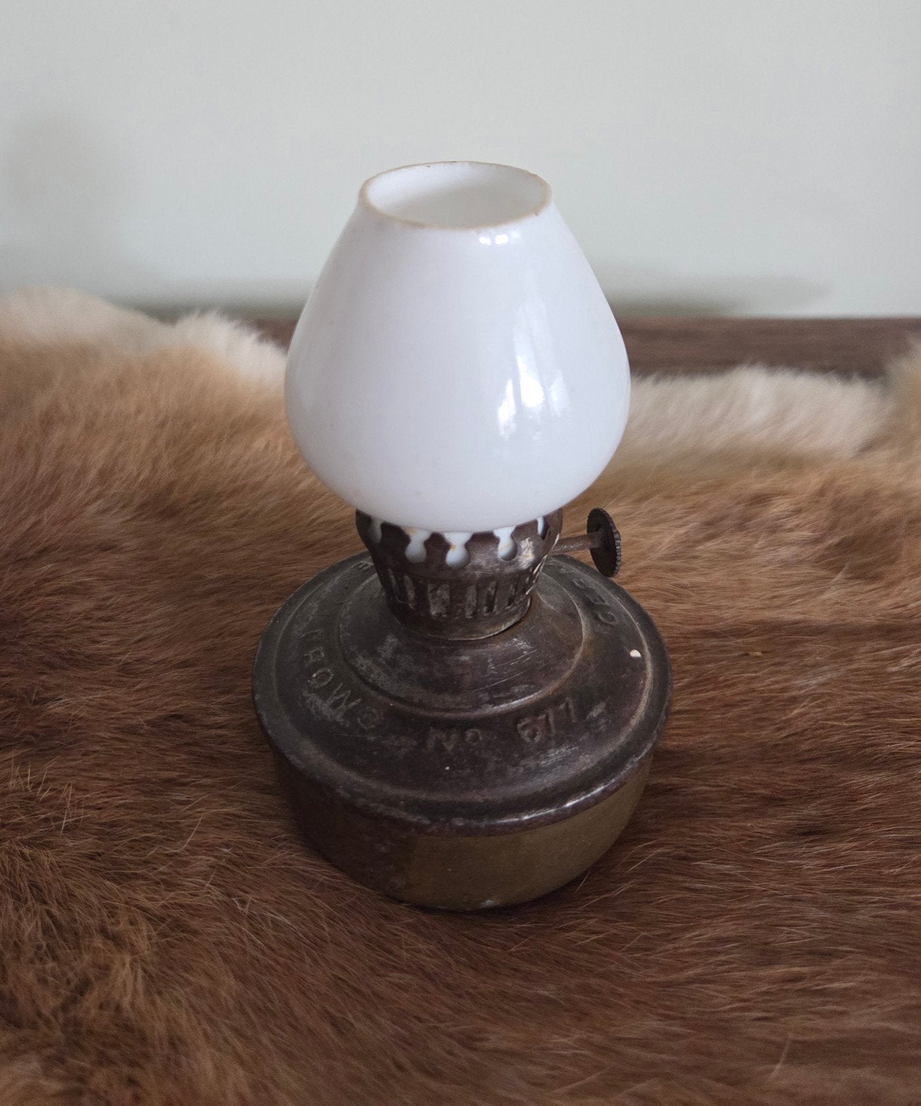 Vintage Frowo No. 677 miniatuur olielampje / nachtlampje, Antiek en Kunst, Ophalen of Verzenden