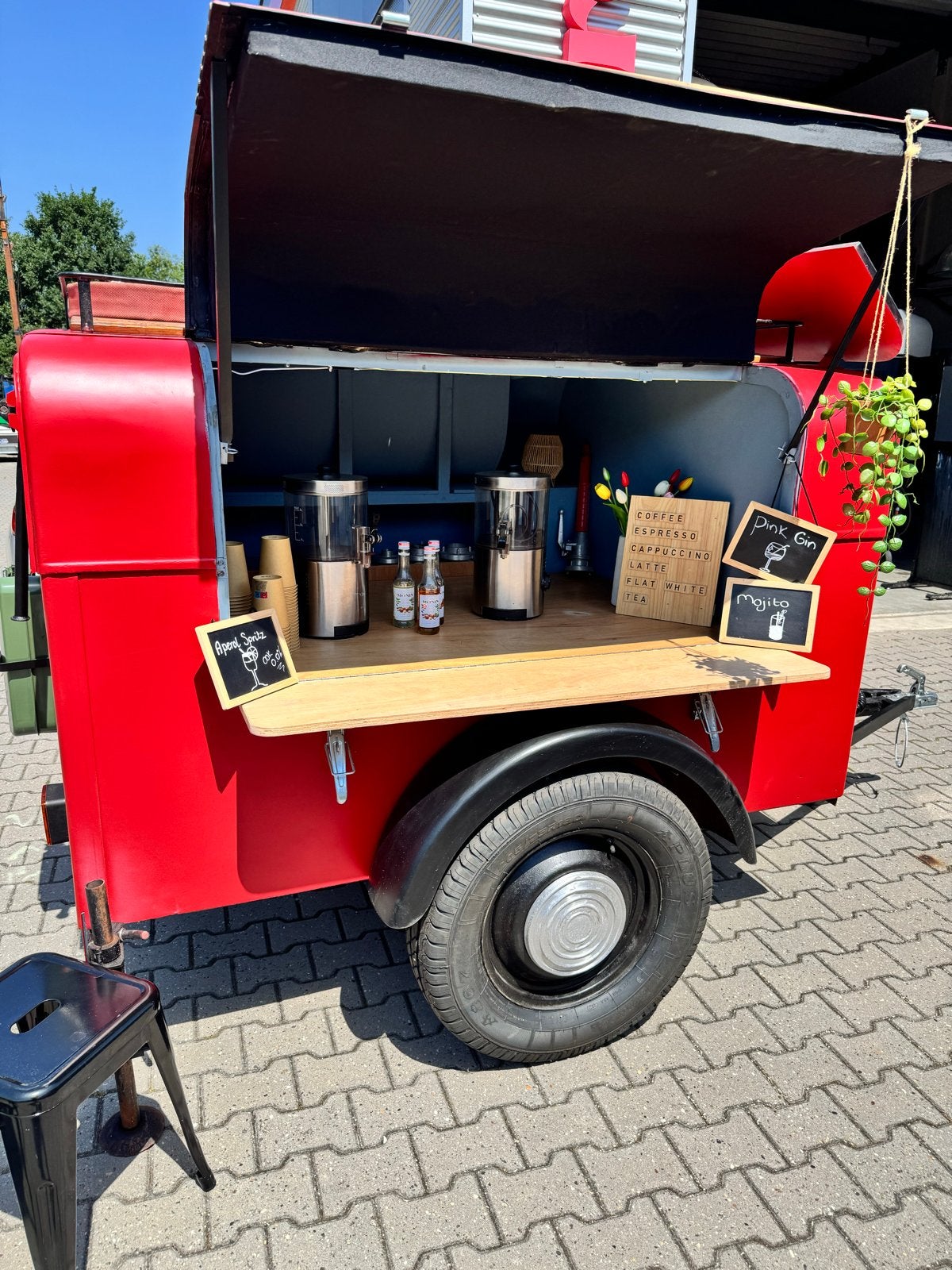 Unieke Rode Foodtrailer / Mobiele Bar te Koop, Auto diversen, Aanhangers en Bagagewagens, Ophalen, Gebruikt