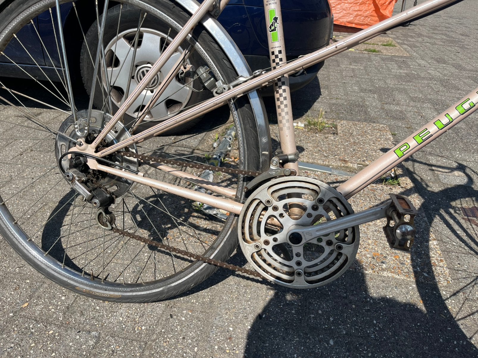 Vintage peugeot, 28 inch, Gebruikt, Velgrem, 49 tot 53 cm
