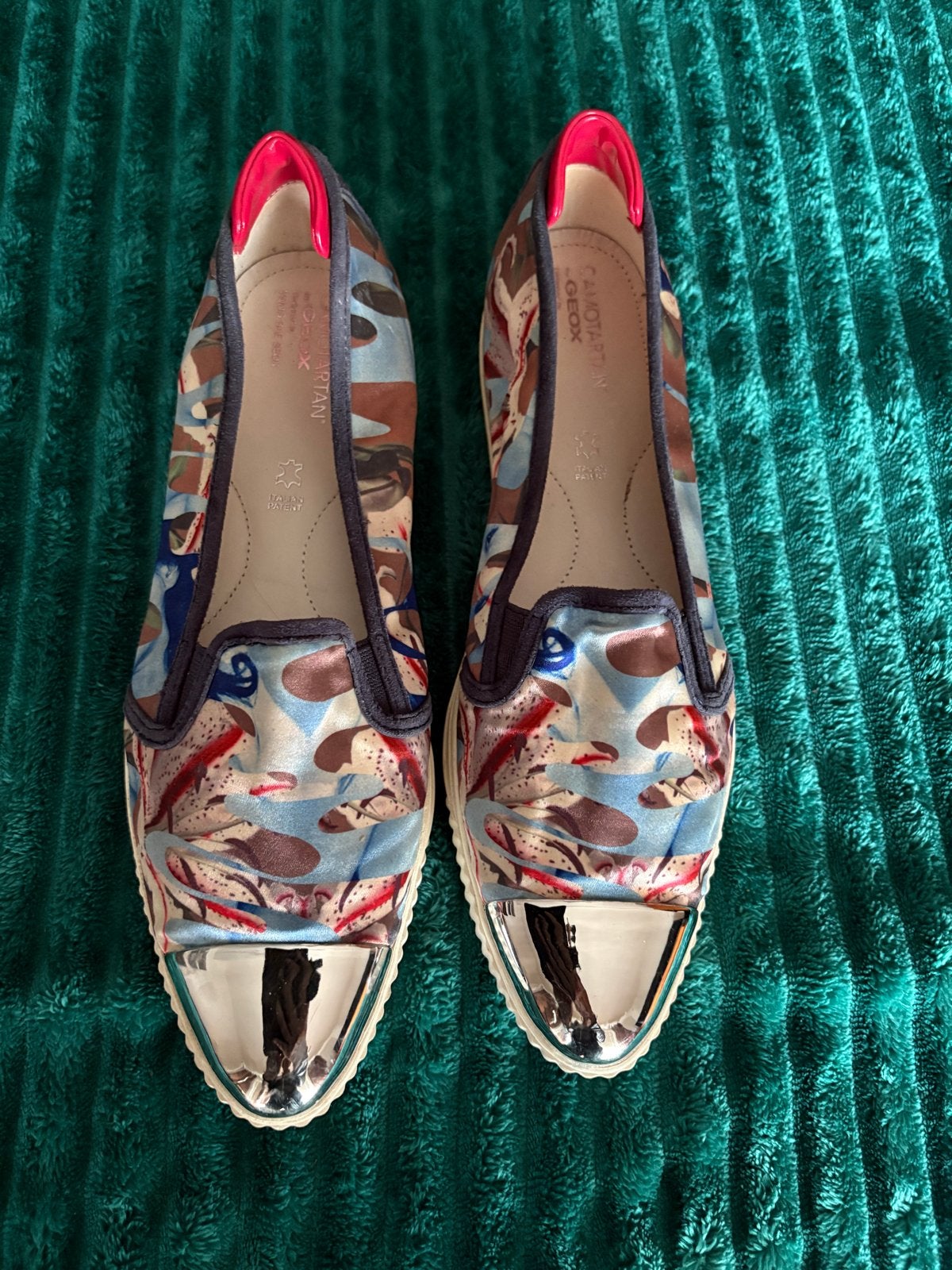 Geox Camouflage Instappers maat 41 met Metallic Neus, Ophalen of Verzenden, Zo goed als nieuw, Overige kleuren, Instappers