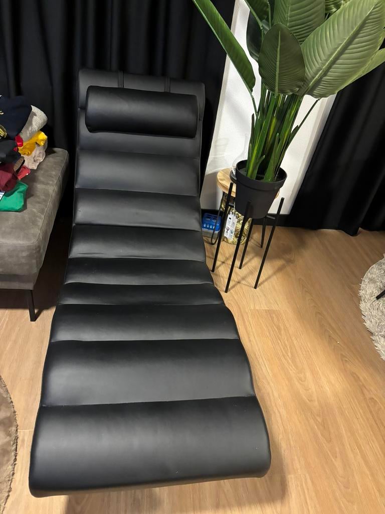 Zwarte ligstoel, Huis en Inrichting, Banken | Sofa's en Chaises Longues, Ophalen, Gebruikt, Eenpersoons, Minder dan 150 cm