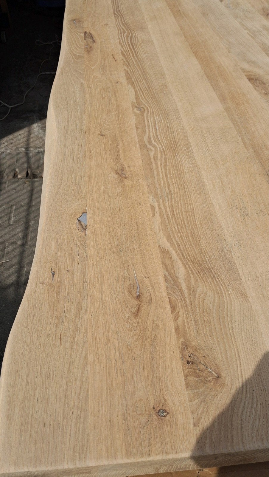 boomstam tafel met stalen poten, Ophalen, Rechthoekig, 200 cm of meer, 50 tot 100 cm