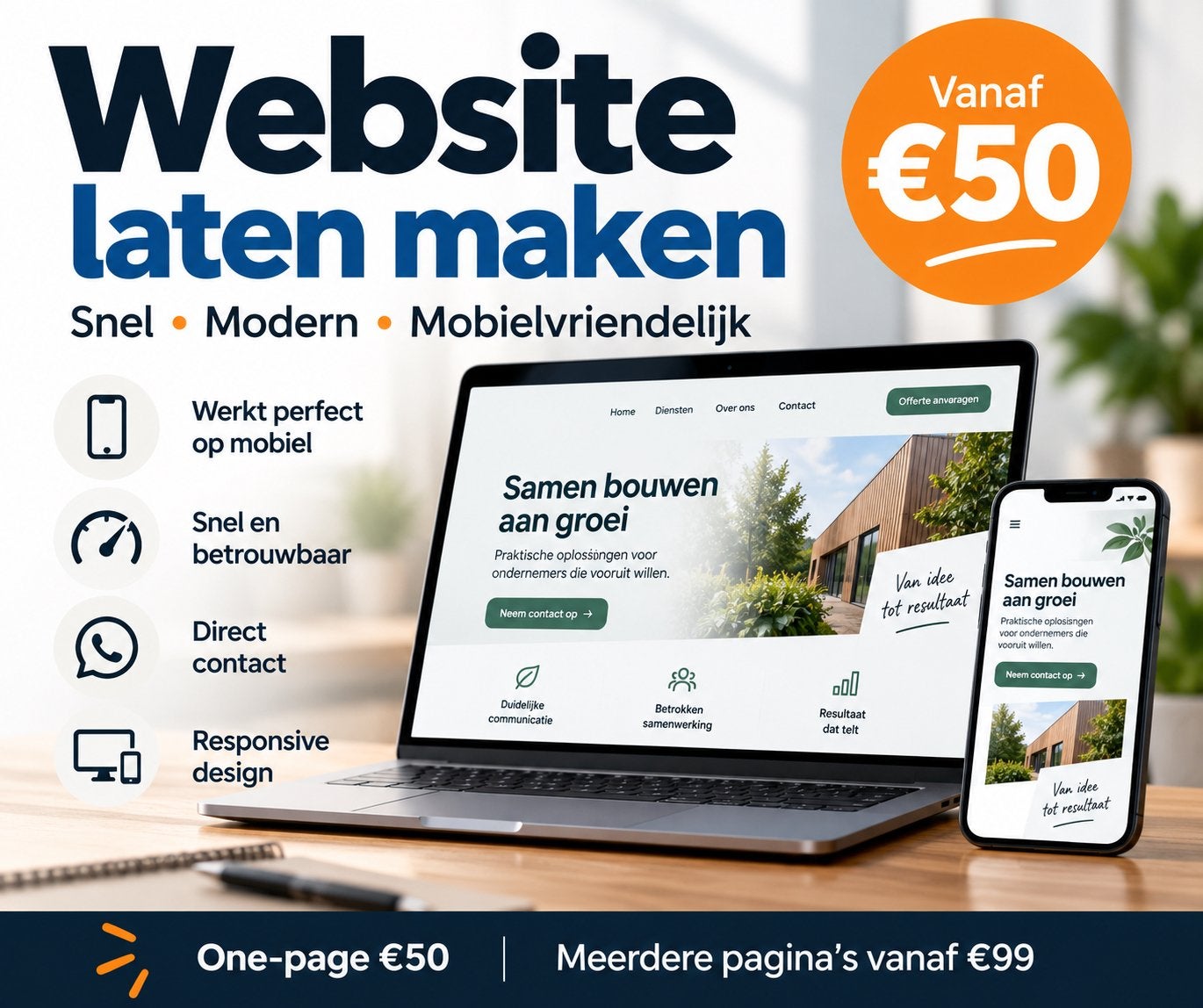 Website laten maken vanaf €50 | Snel & professioneel, Computers en Software, Ophalen of Verzenden