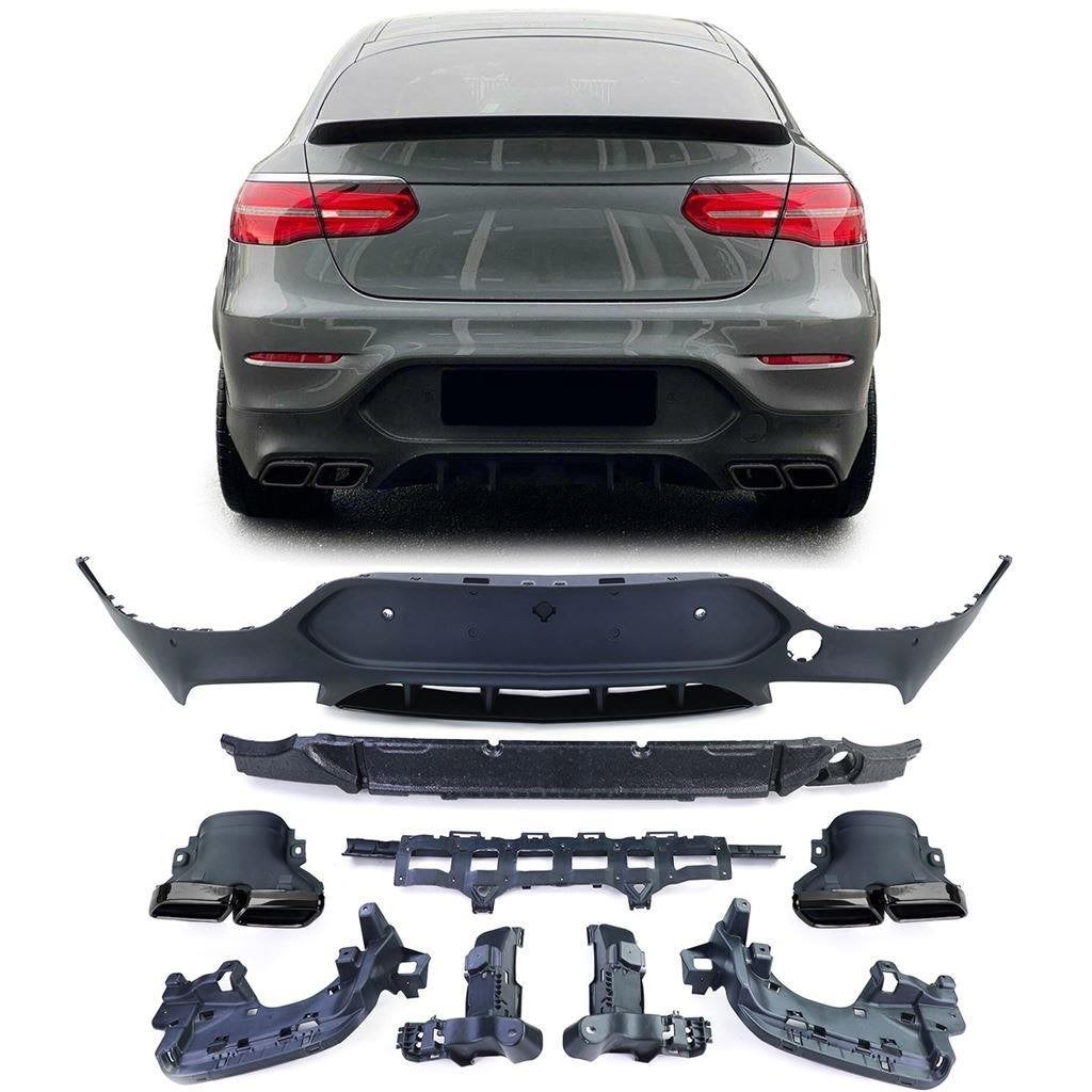 GLC63 AMG Look Black Uitlaat Diffuser Mercedes GLC C253 Coup, Auto diversen, Tuning en Styling, Verzenden, Automotive Parts, A.parts@hotmail.nl