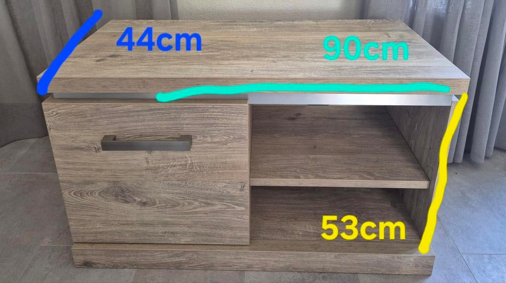 TV meubel en bijzettafel - Houtlook, Ophalen, 50 tot 100 cm, Zo goed als nieuw, Minder dan 100 cm