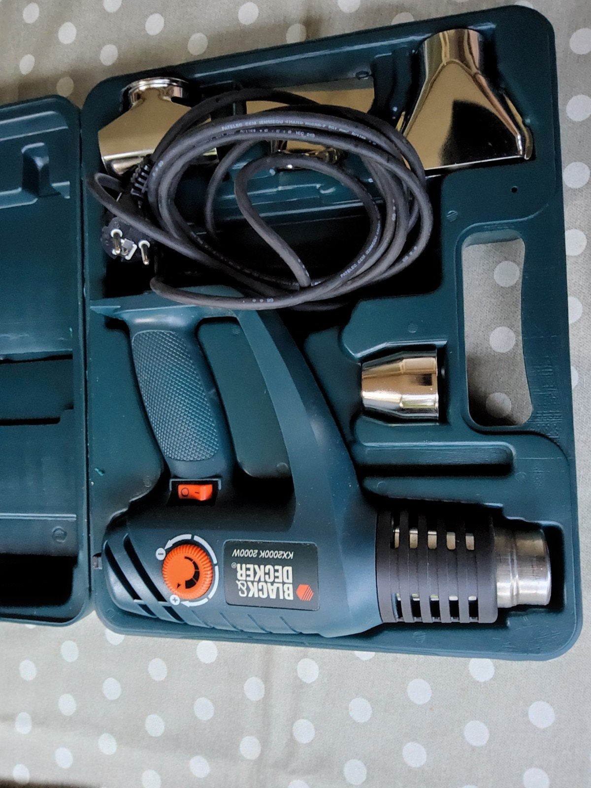 Black & Decker KX2000K 2000W heteluchtpistool met koffer, Ophalen of Verzenden, Zo goed als nieuw