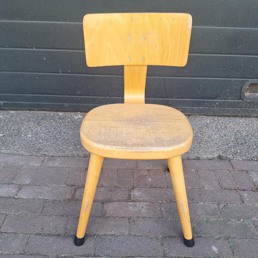 Vintage Houten Schoolstoeltje, Kinderen en Baby's, Kinderkamer | Tafels en Stoelen, Ophalen, Gebruikt, -, -