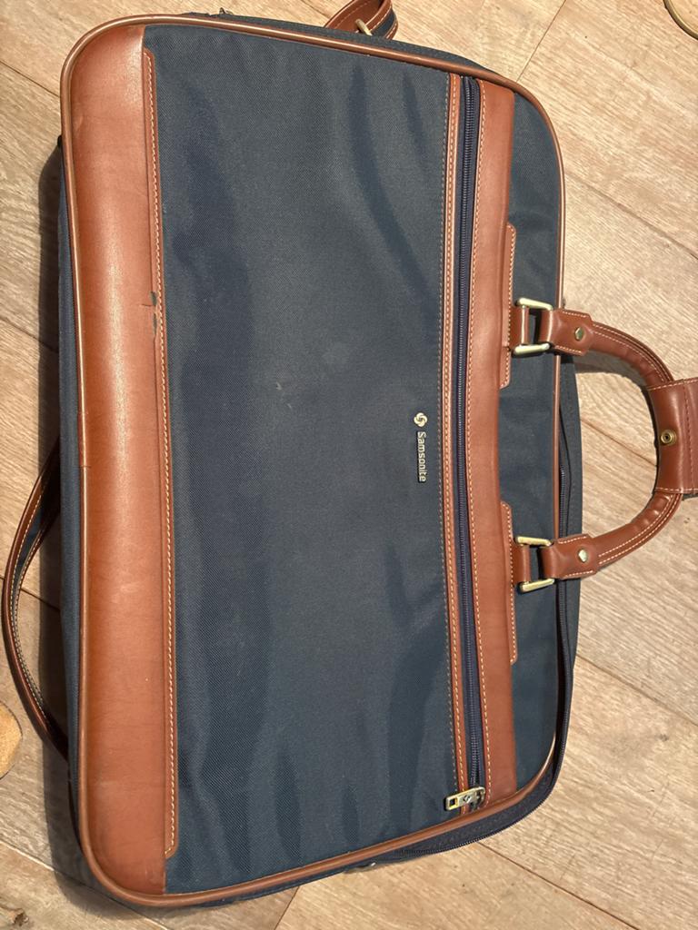 Samsonite Aktetas/Laptoptas - Blauw/Bruin, Computers en Software, Laptoptassen, Gebruikt, Laptophoes, 13 inch, Overige merken