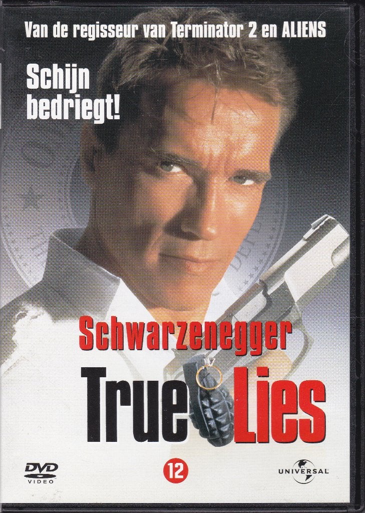 True lies ֎ 1994, Arnold Schwarzenegger, Jamie Lee Curtis, Vanaf 12 jaar, Ophalen of Verzenden, Gebruikt, Actiethriller