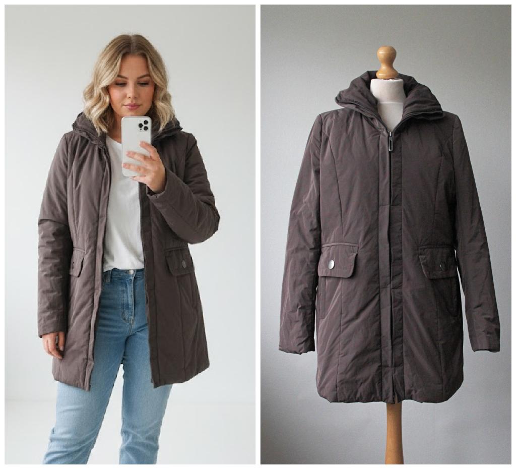 Creenstone - halflange winterjas / bruin / maat 40 winter, Maat 38/40 (M), Bruin, Verzenden, Creenstone
