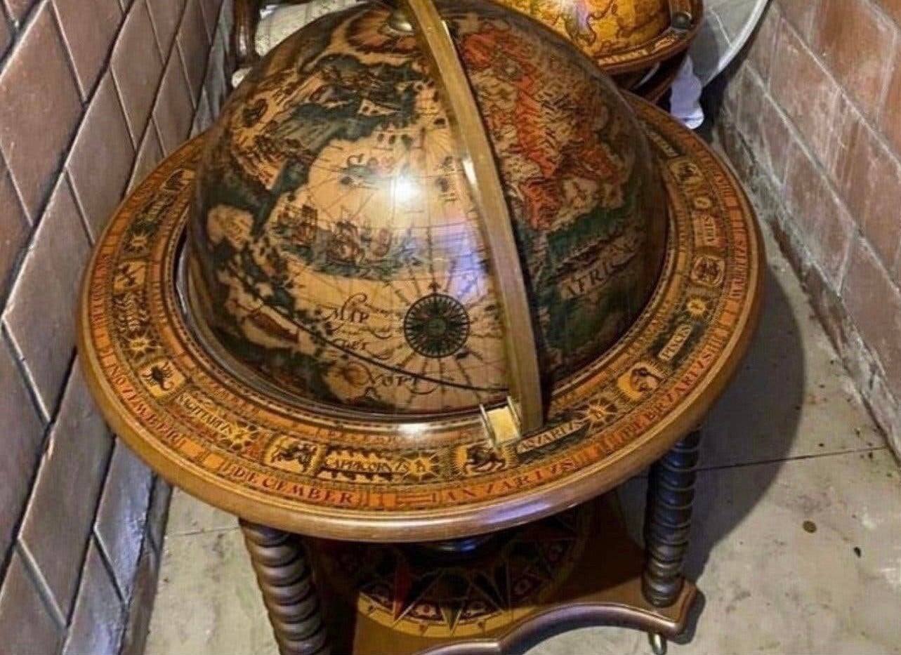 Antieke Wereldbol Bar - Drankkast, Antiek en Kunst, Ophalen of Verzenden
