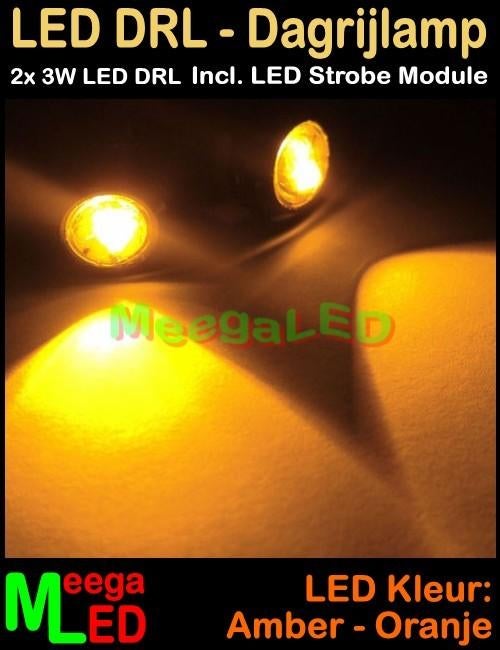 LED Auto Strobe set Oranje 2x 3W Zilver RF afstandsbediening, Auto diversen, Tuning en Styling, Ophalen of Verzenden