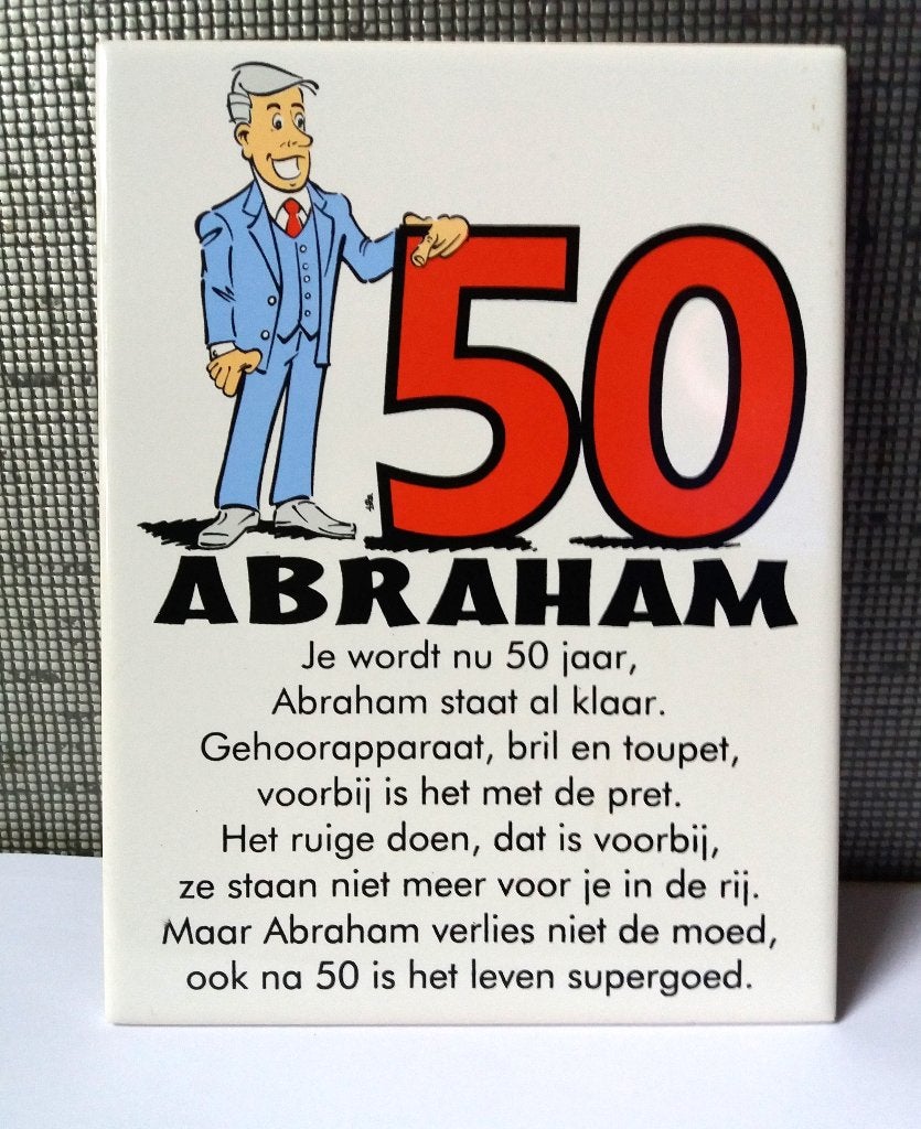 tegel abraham 50 jaar, Verzenden