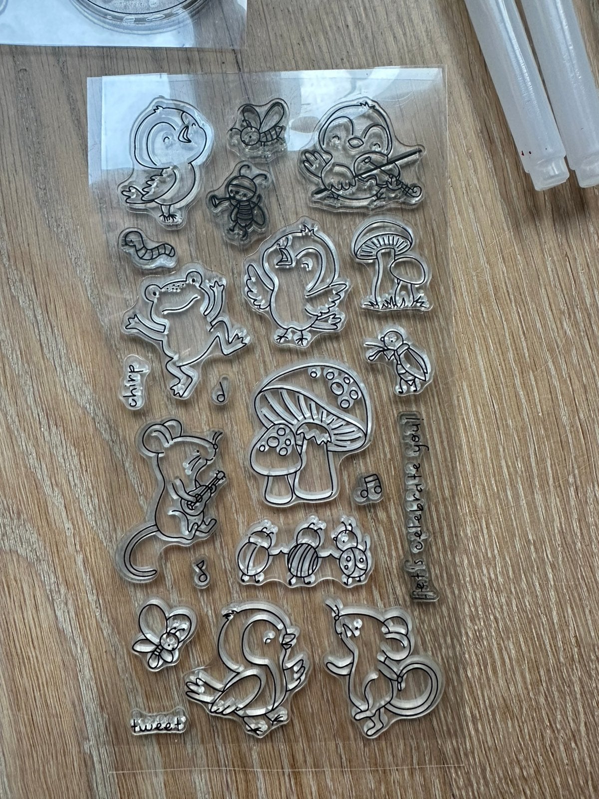 Nieuwe clearstamps tuin dieren muziek tuin stempels feestje, Ophalen of Verzenden, Zo goed als nieuw, Clearstamp