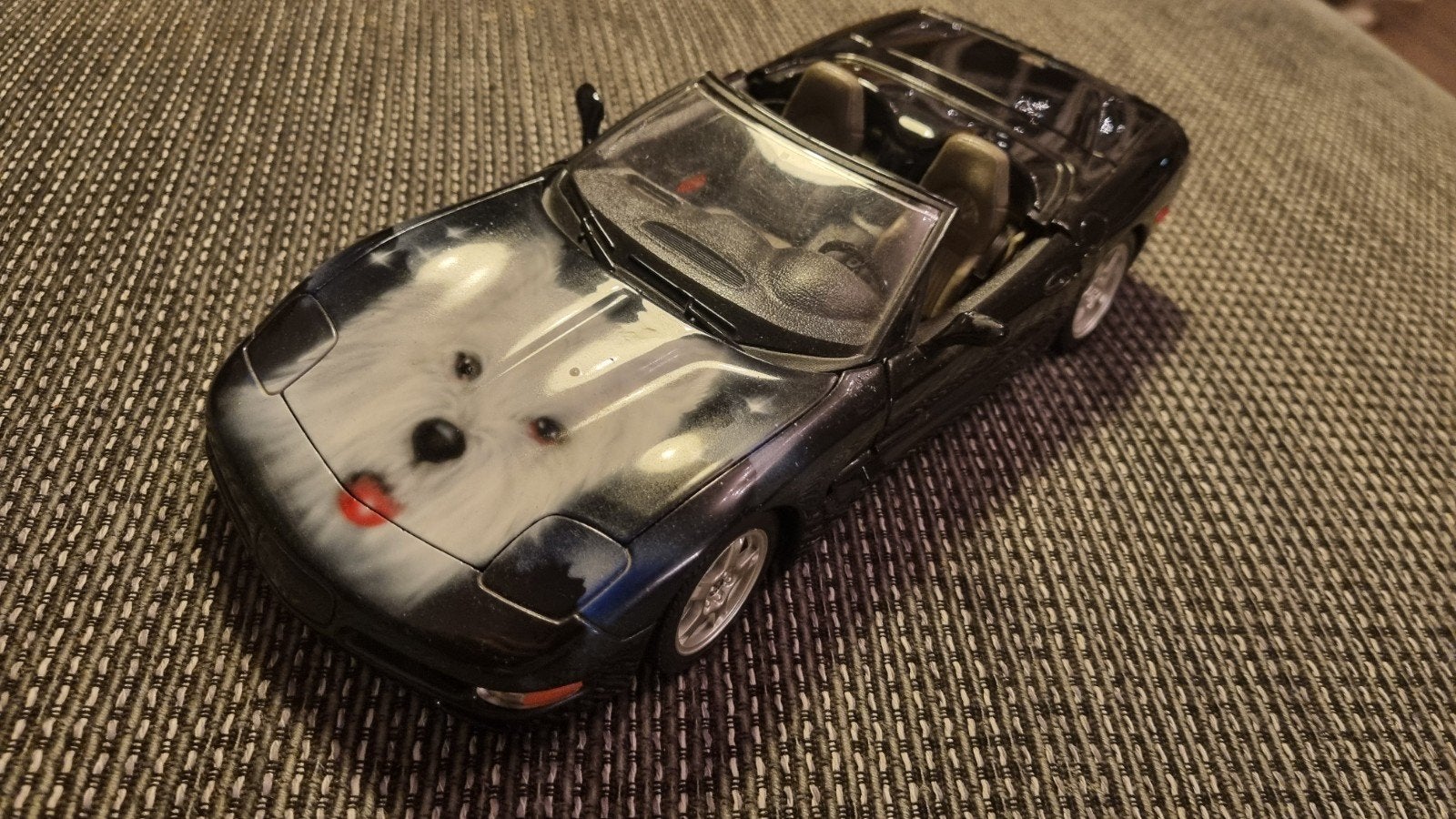 Corvette C5 modelauto met unieke hondenprint, Ophalen of Verzenden, Zo goed als nieuw