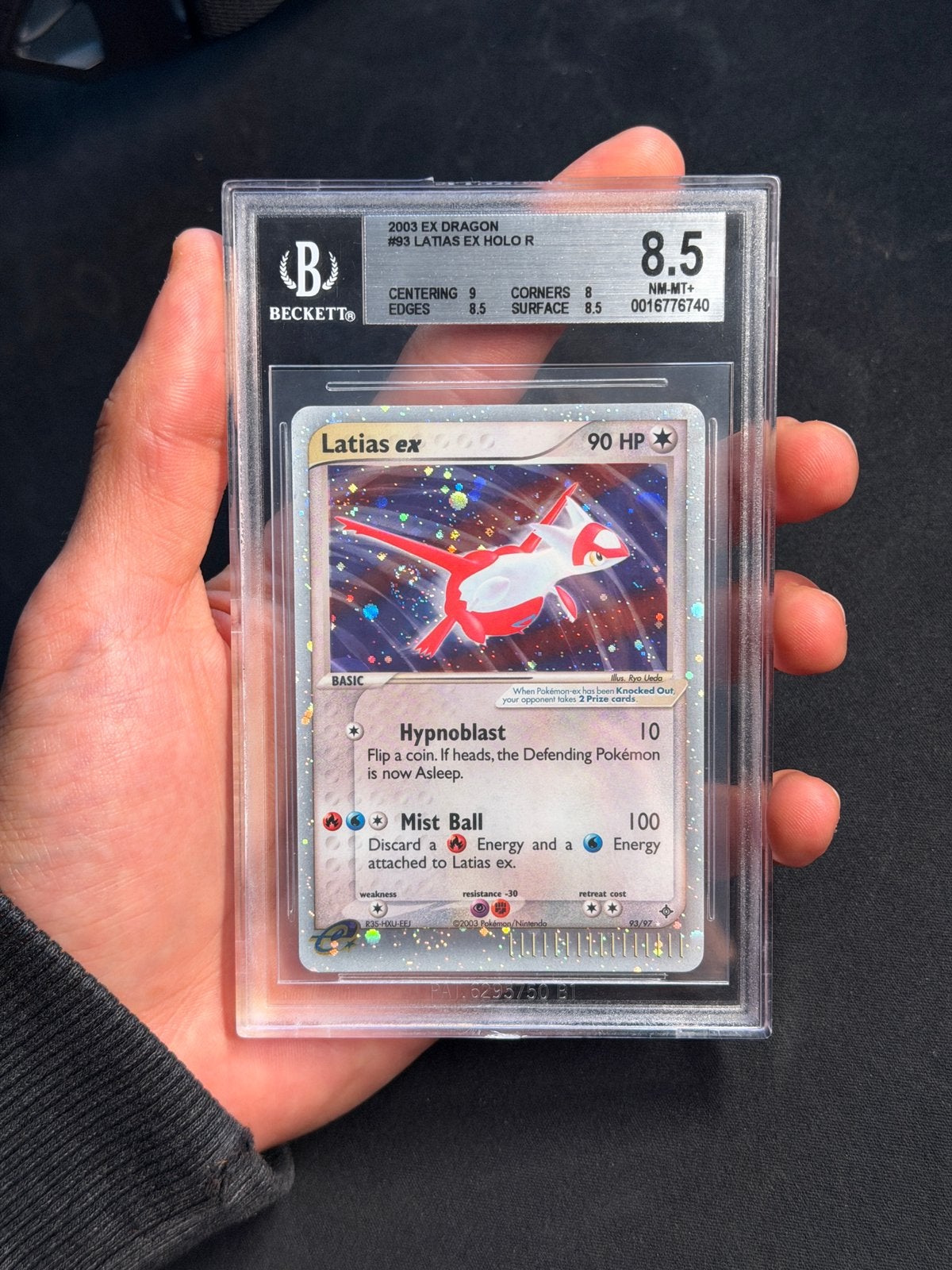 BGS 8.5 Latias ex #93 EX Dragon Holo - FART SWIRL, Ophalen of Verzenden, Zo goed als nieuw