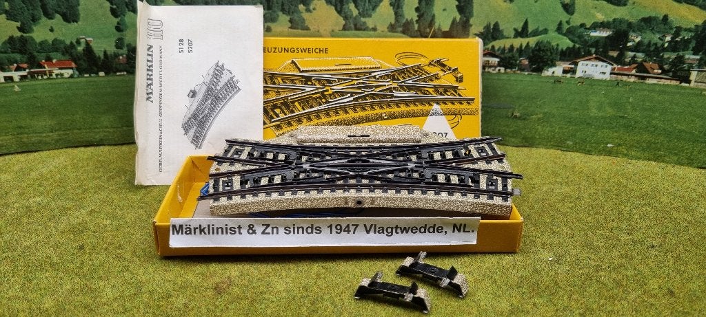 Marklin Kruiswissel 5207 compleet in doos, Hobby en Vrije tijd, Modeltreinen | H0, Wisselstroom, Analoog, Rails, Ophalen of Verzenden