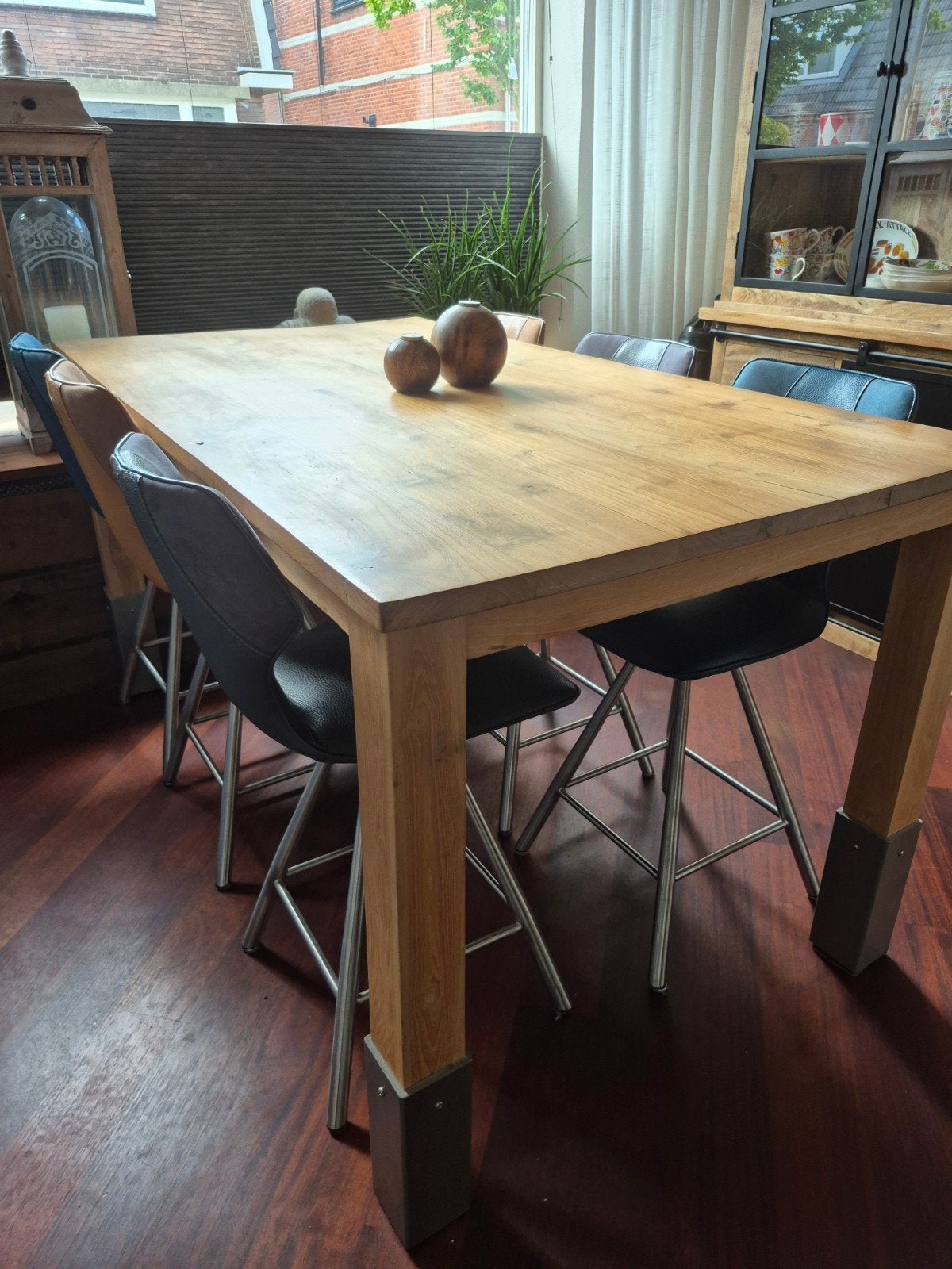 Complete eethoek: bartafel met 6 barstoelen, Ophalen, Gebruikt, Vijf personen of meer
