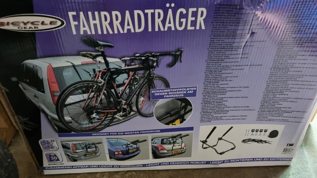 Fietsendrager achterklep - Amper gebruikt, Auto diversen, Fietsendragers, Ophalen of Verzenden, 2 fietsen, Zo goed als nieuw, Achterklepdrager