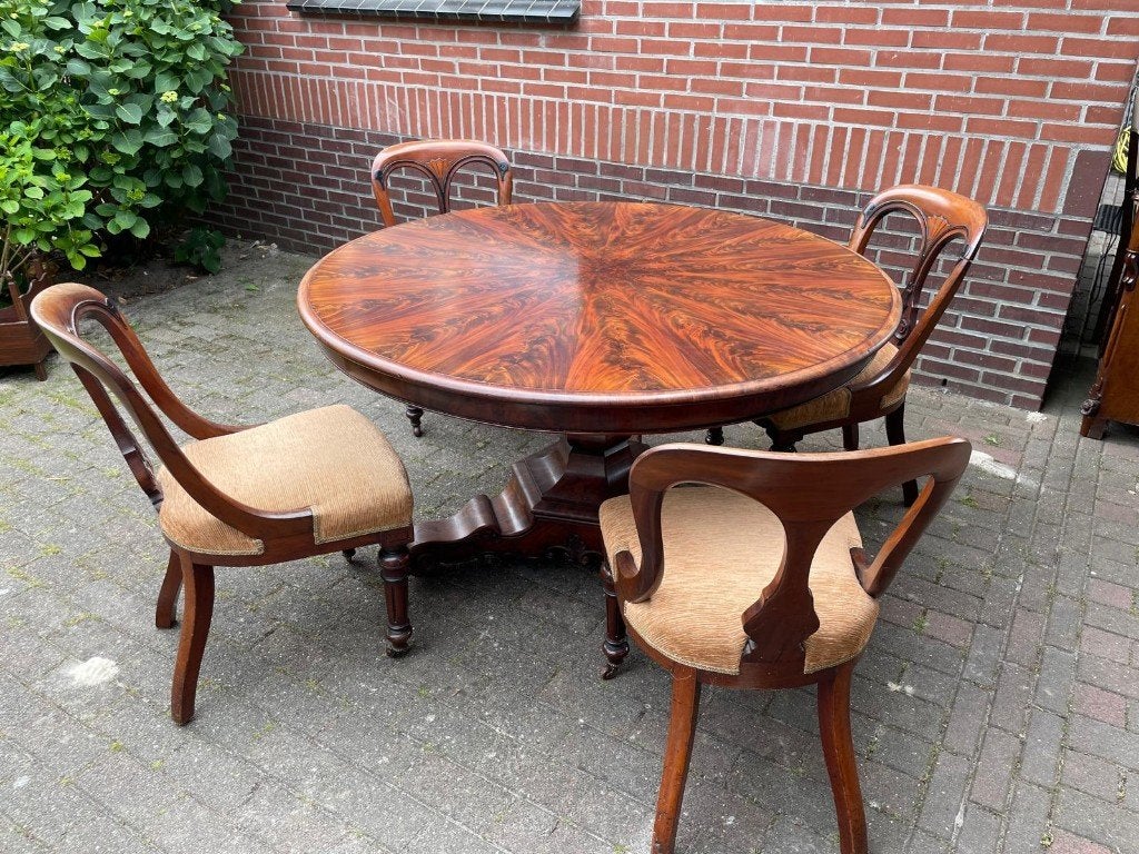 tafel, Huis en Inrichting, Tafels | Eettafels, Ophalen, Gebruikt, 100 tot 150 cm, Rond