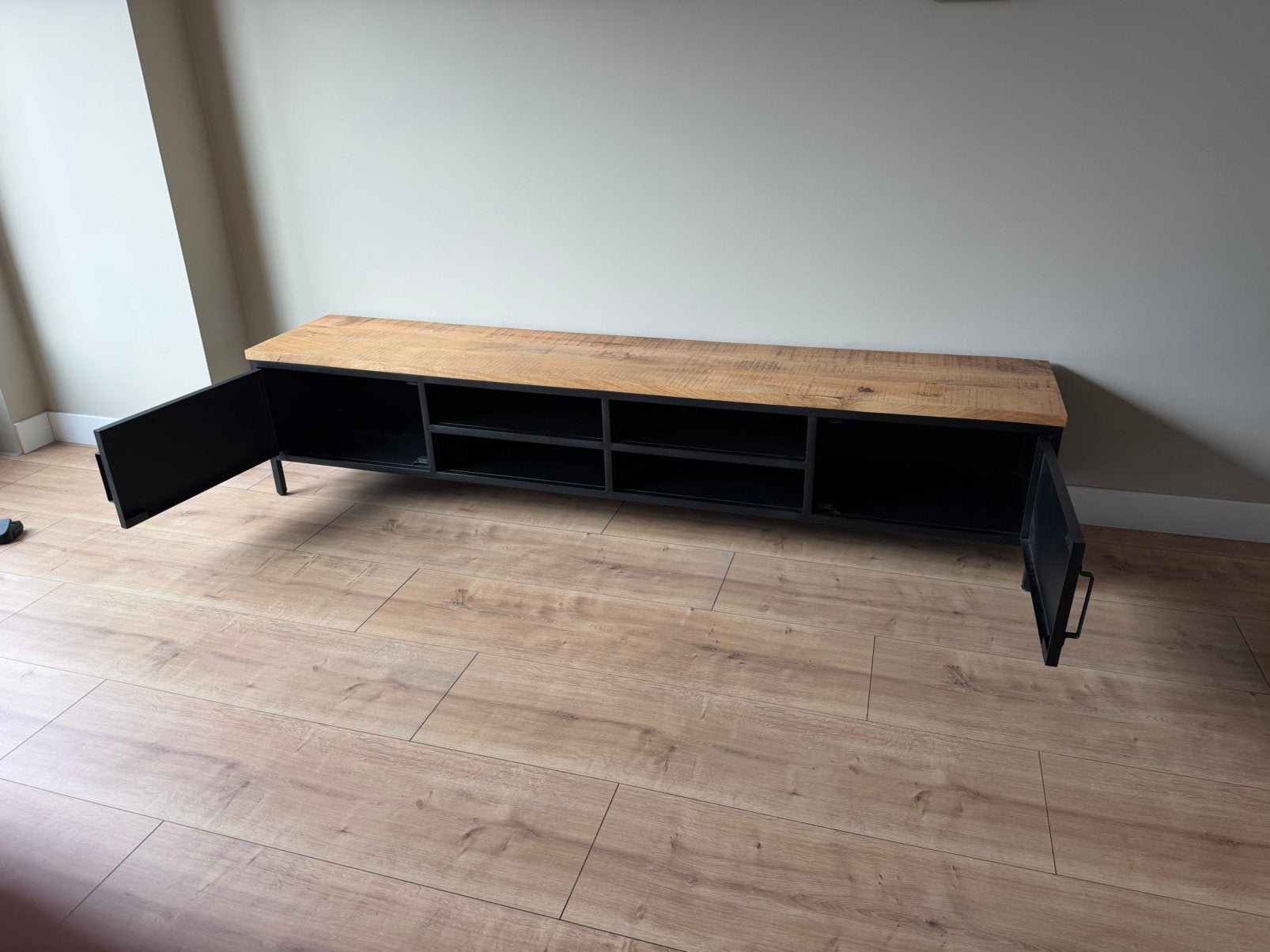 Dressoir / TV-meubel zwart, Ophalen, Gebruikt, 200 cm of meer, Minder dan 100 cm