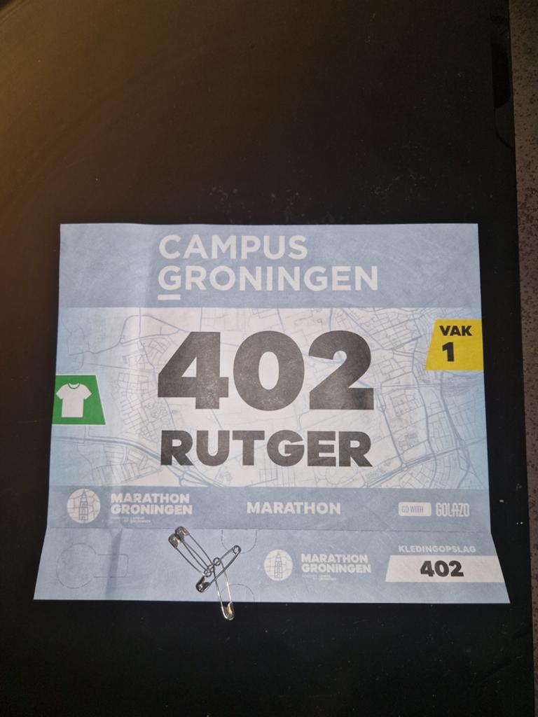 Startbewijs Marathon Groningen, Ophalen of Verzenden, Nieuw, Overige typen, Overige merken