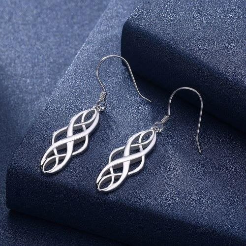 Infinity oorbellen, verzilverd, Hangers, Nieuw, Ophalen of Verzenden, Zilver