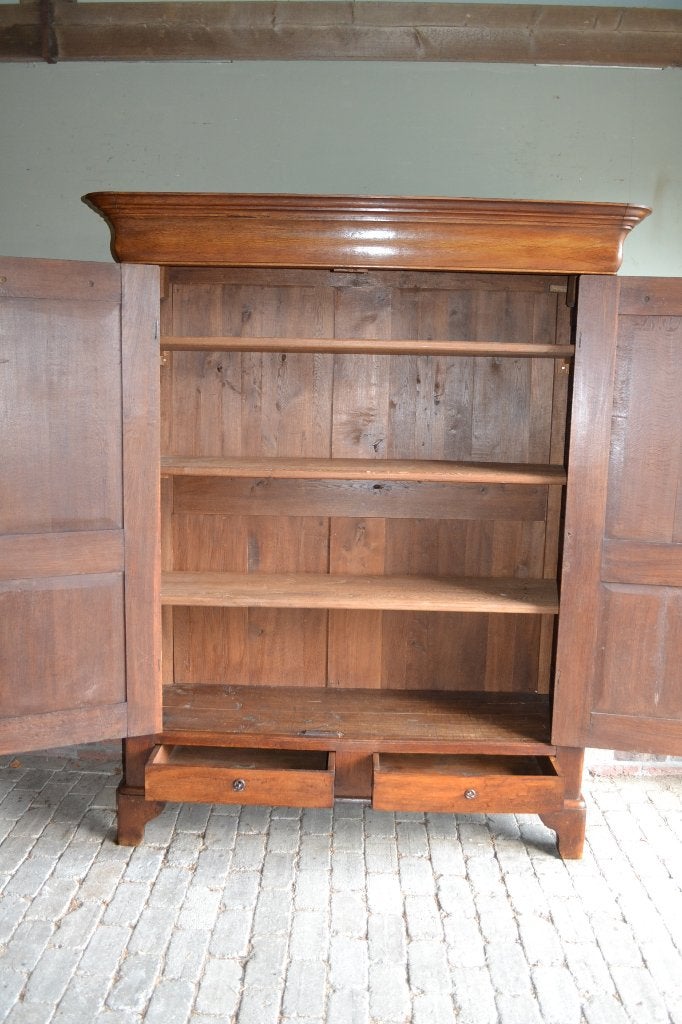 Prachtige antieke eiken houten Louis Philippe kast., Ophalen of Verzenden