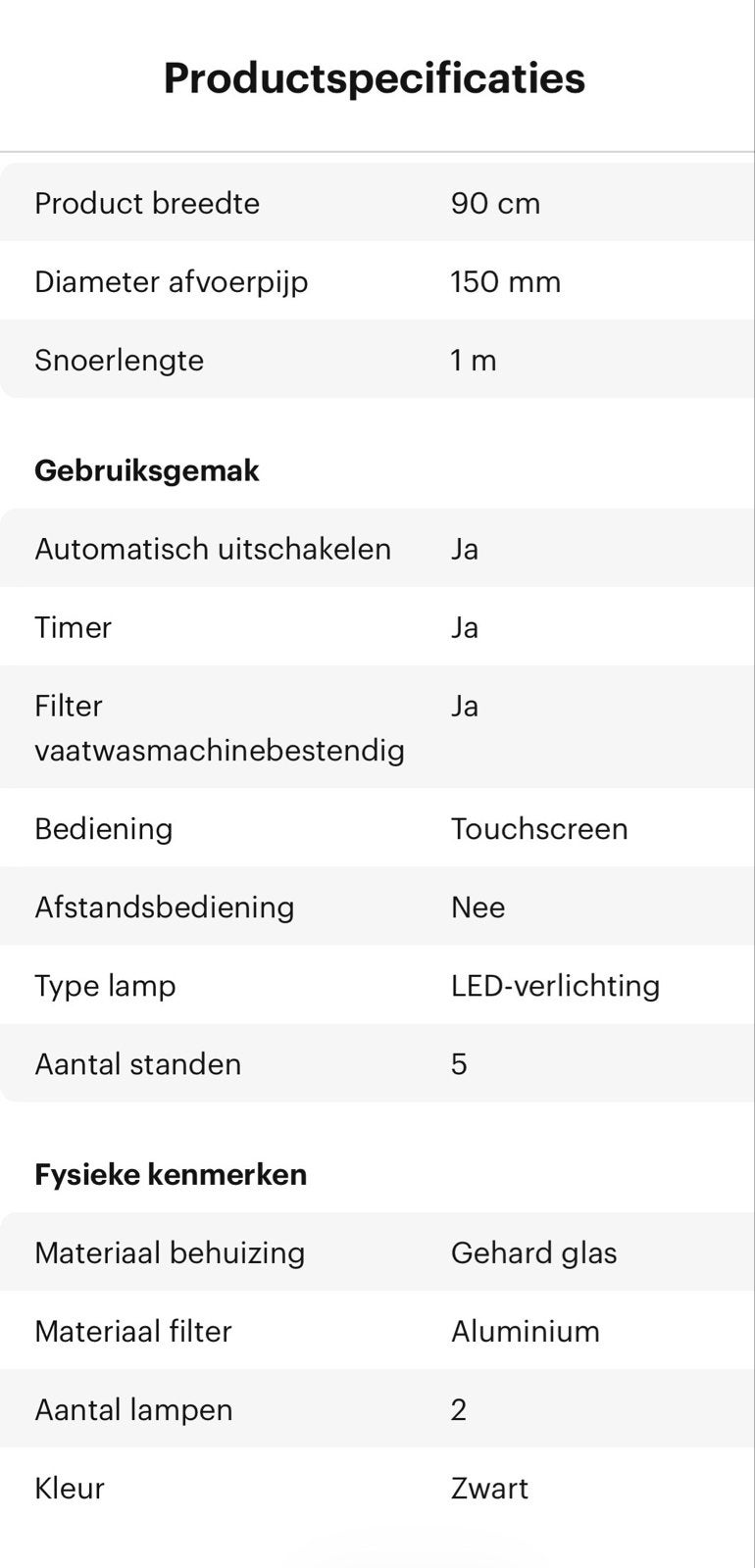 CENDO KR71EPDZ - Schuine Afzuigkap - 90 cm - Zwart Glas, Witgoed en Apparatuur, Afzuigkappen, Ophalen, Wandschouwkap, Vrijstaand