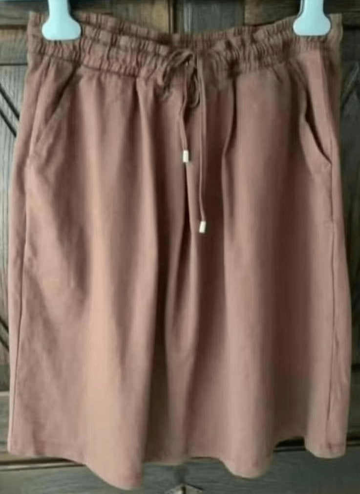 Bruine rokje, damesrok; L large; Laura Torelli; taille 55 cm, Bruin, Maat 42/44 (L), Ophalen of Verzenden, Zo goed als nieuw