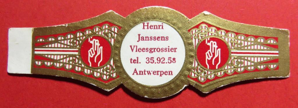 Sigarenbandje Reclamebandje Henri Janssens Antwerpen, Verzenden, Gebruikt, Sigarenbandjes