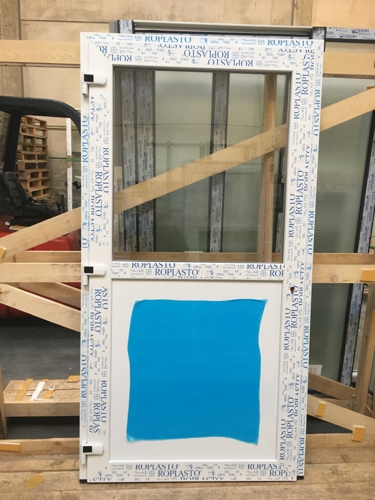 Kunststof buitendeur 110 x 210 1/2 glas, Doe-het-zelf en Verbouw, Deuren en Horren, Niet ingevuld, Nieuw, Ophalen of Verzenden