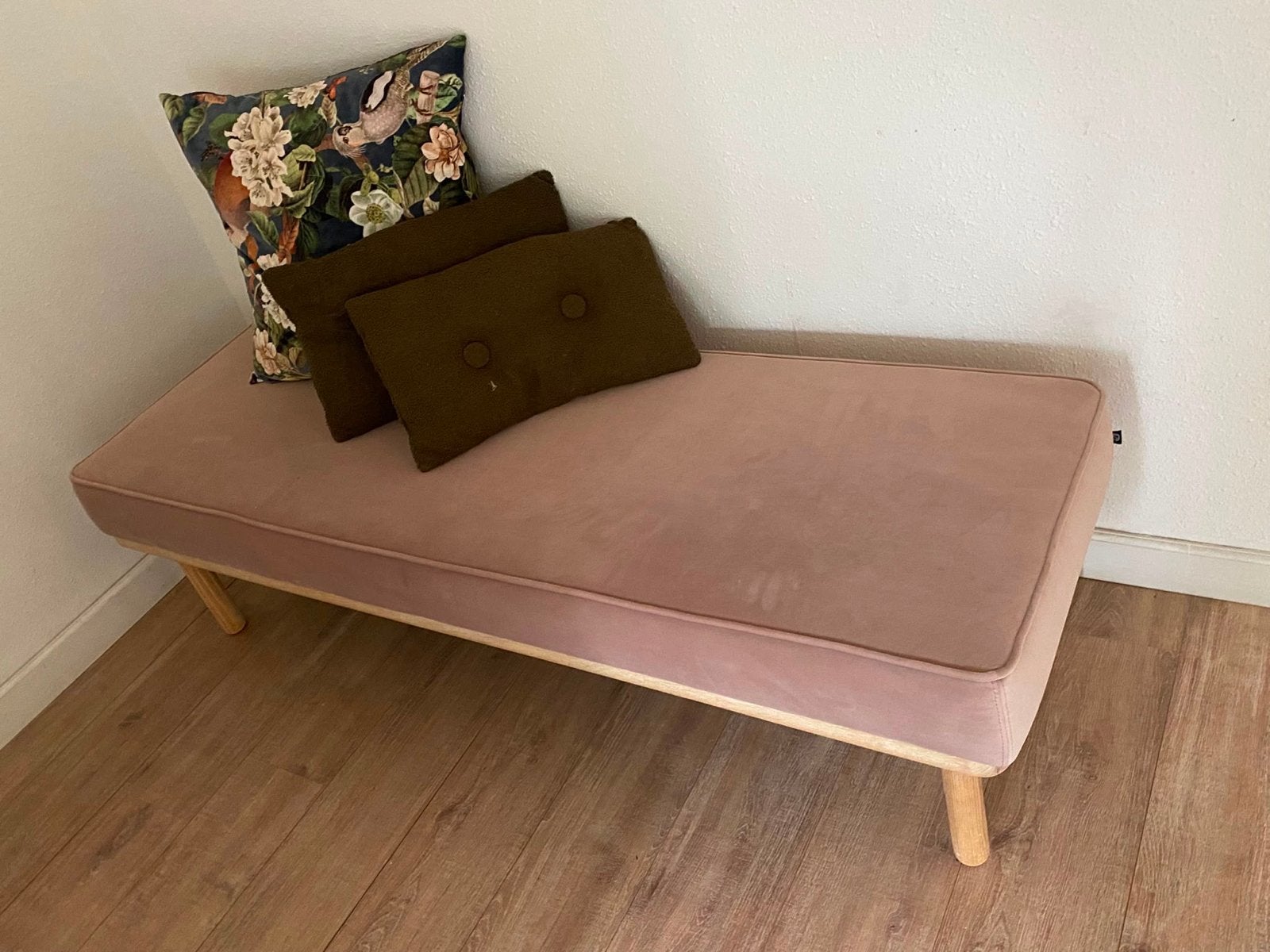 Roze Zach stoffen bankje - Zo goed als nieuw, Ophalen, 50 tot 75 cm, Zo goed als nieuw, 100 tot 125 cm