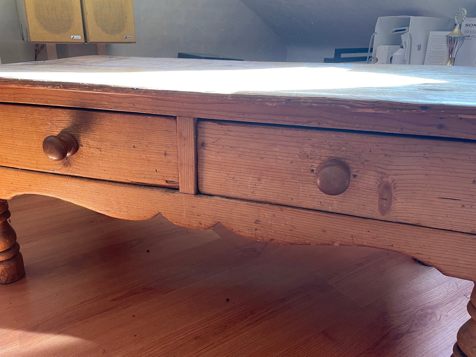 Rustieke grenen salontafel met lades, Antiek en Kunst, Antiek | Meubels | Tafels, Ophalen