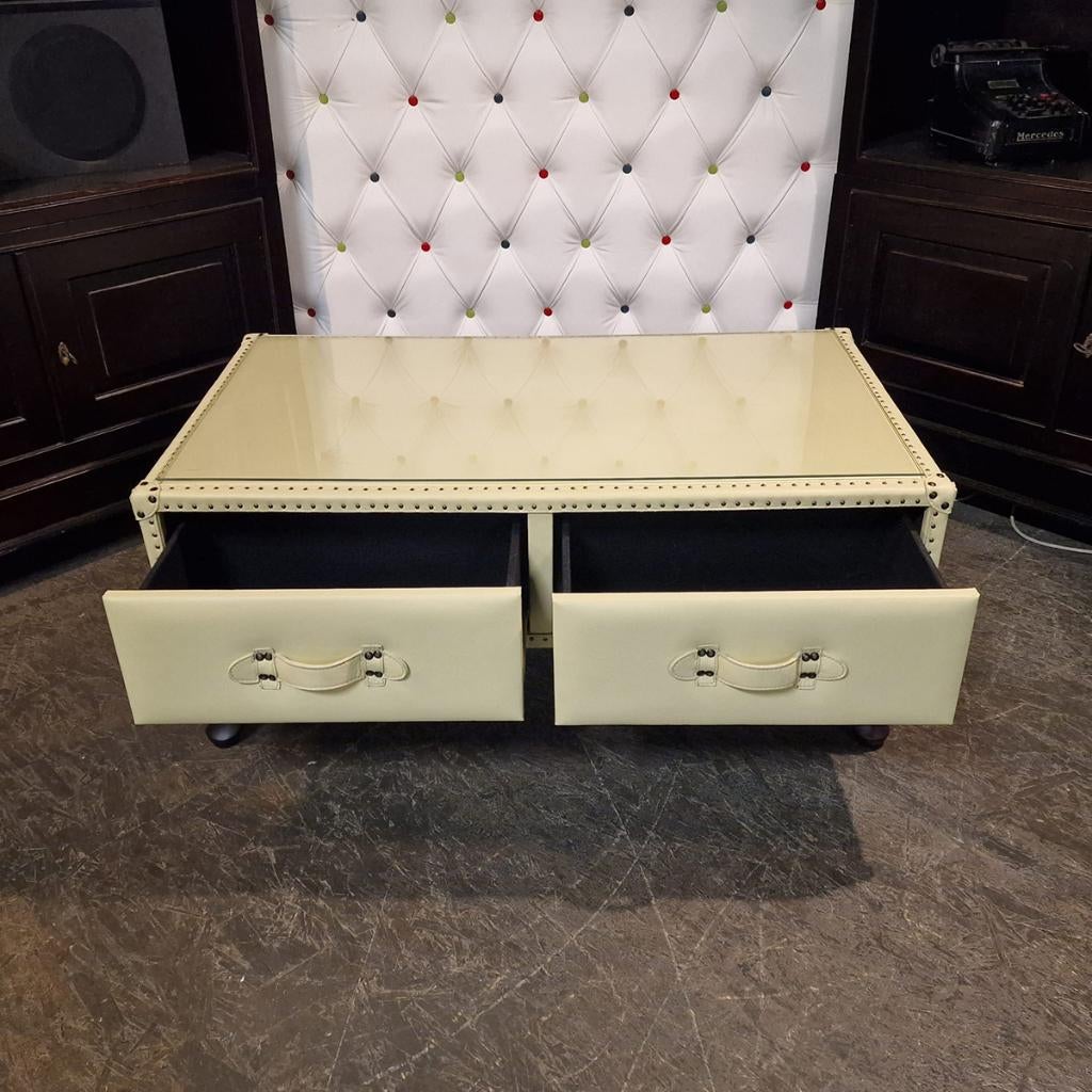 Chesterfield Jason salontafel creme, Huis en Inrichting, Tafels | Salontafels, Ophalen, 100 tot 150 cm, Klassiek, Nieuw