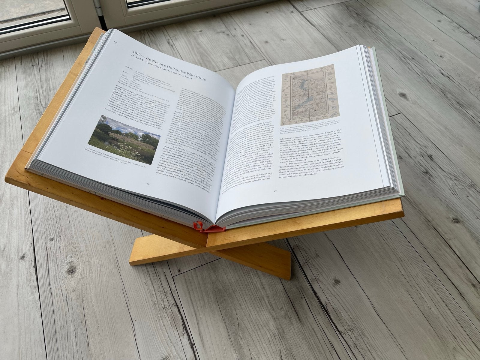 Houten Boekenstandaard / bak voor lectuur tijdschrift beuken, Boekenstandaard, Hout, Verstelbaar, Gebruikt