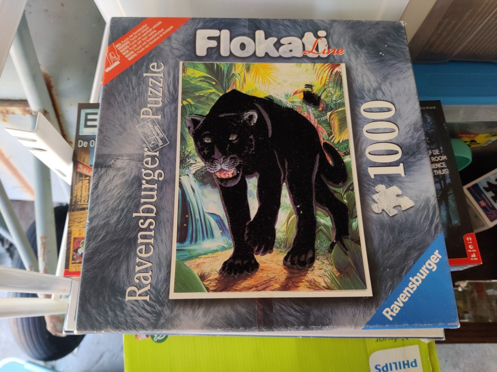 Ravensburger Flokati Line Zwarte Panter Puzzel 1000 stukjes, Ophalen of Verzenden, 500 t/m 1500 stukjes, Gebruikt, Legpuzzel