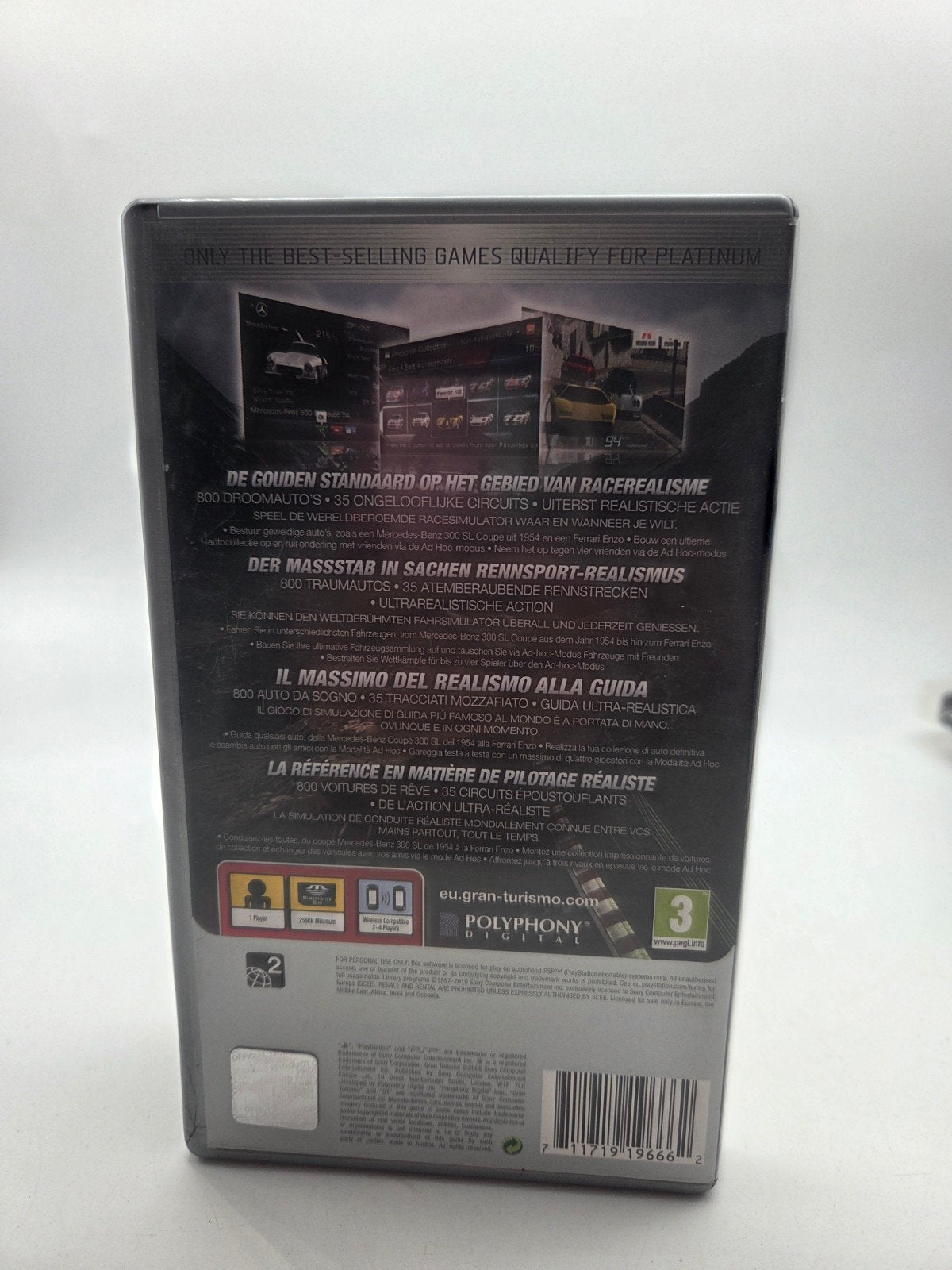 Gran Turismo PSP Platinum - De ultieme racesimulatie, Racen en Vliegen, Ophalen of Verzenden, Zo goed als nieuw, Vanaf 3 jaar