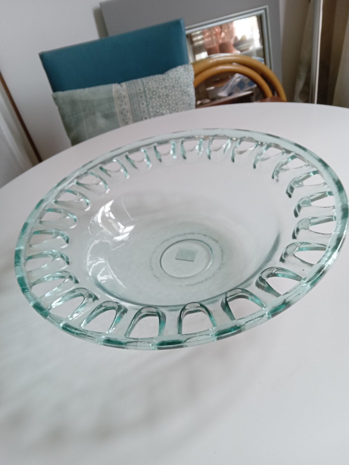 Schaal, Ophalen, Zo goed als nieuw, Rond, Glas