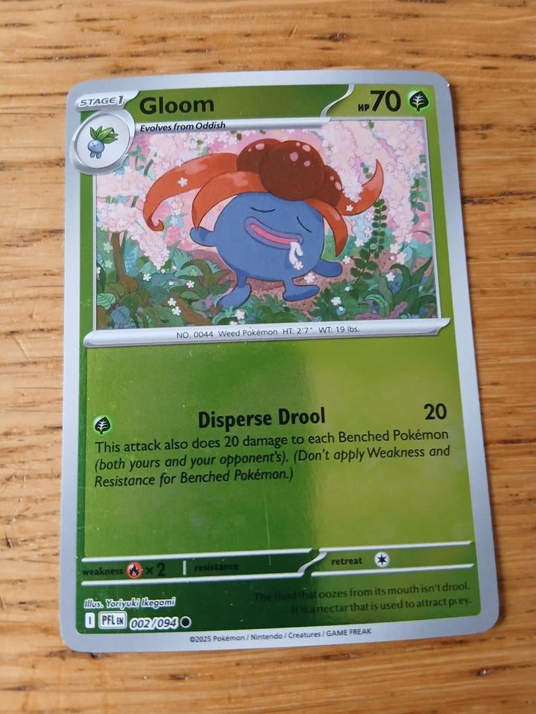 Pokémon Kaart Gloom 002/094 - Stage 1 Evolutie, Ophalen of Verzenden, Zo goed als nieuw, Losse kaart