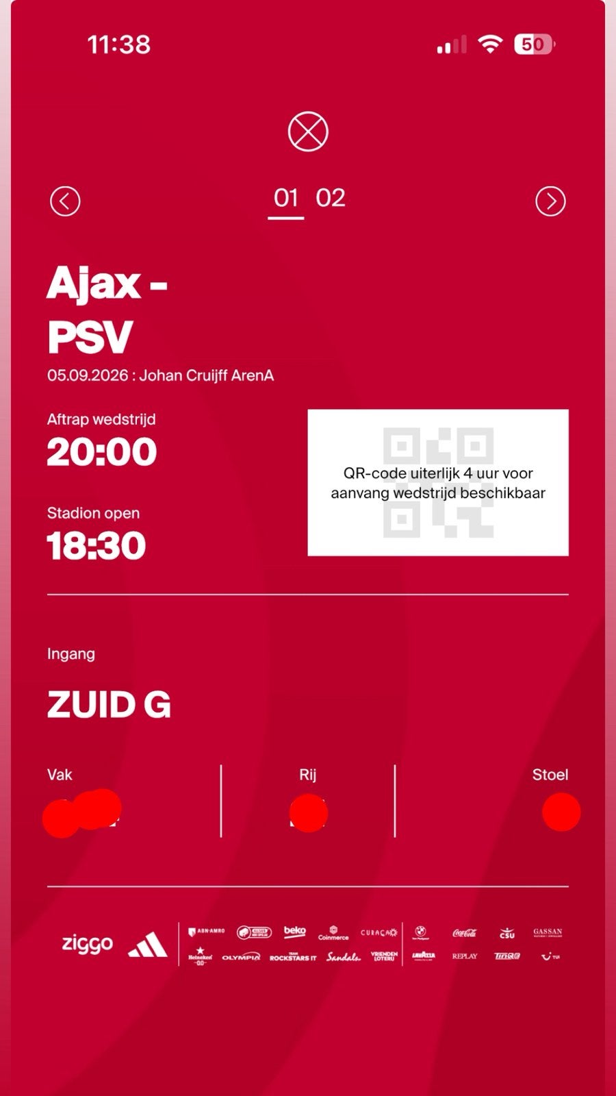 Ajax - Psv, 2 tickets + p1, Tickets en Kaartjes, Sport | Voetbal, Losse kaart, Twee personen, September