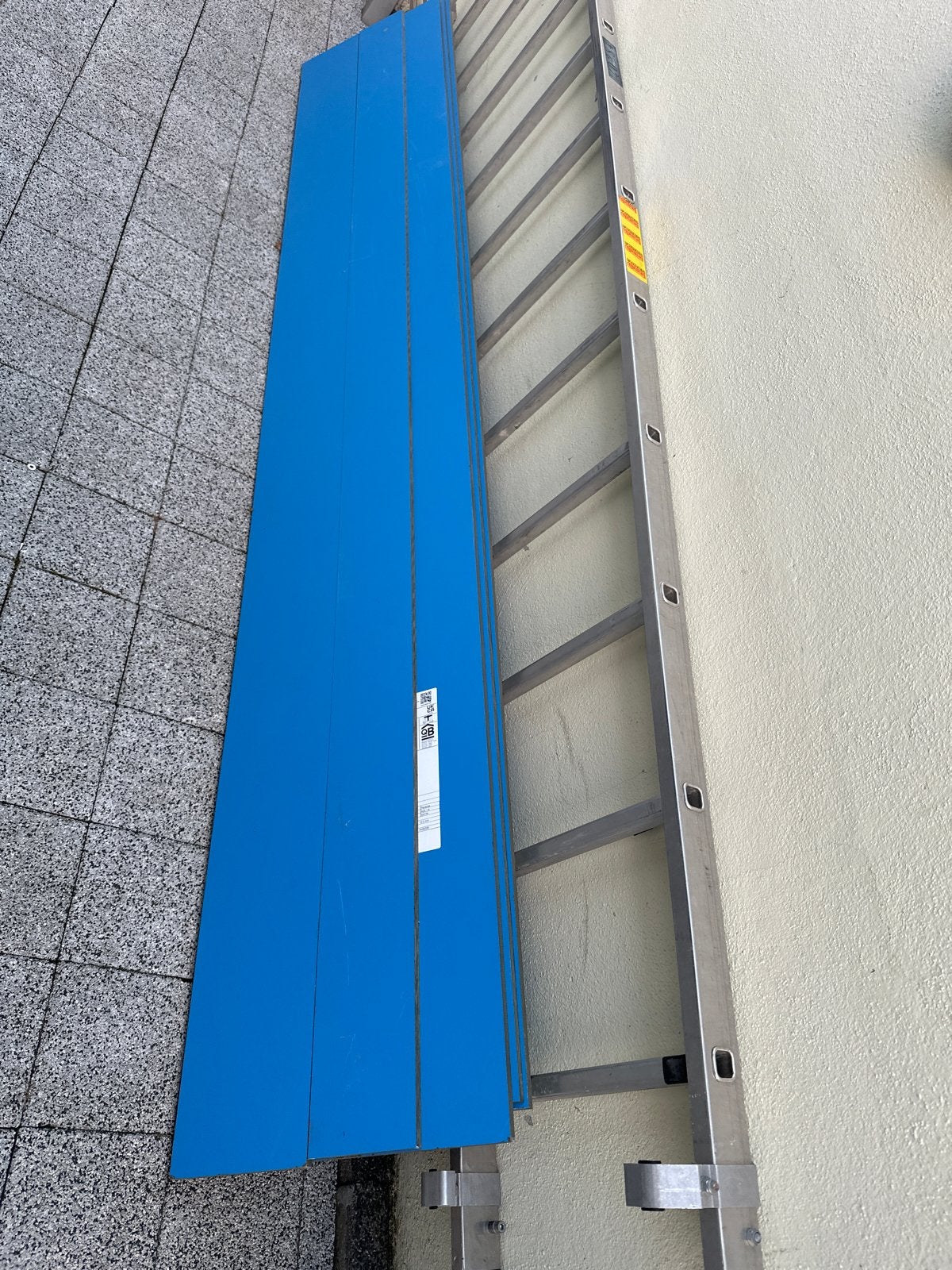 blauwe planken trespa, Doe-het-zelf en Verbouw, Gebruikt, Minder dan 25 mm, Ophalen of Verzenden, Plank